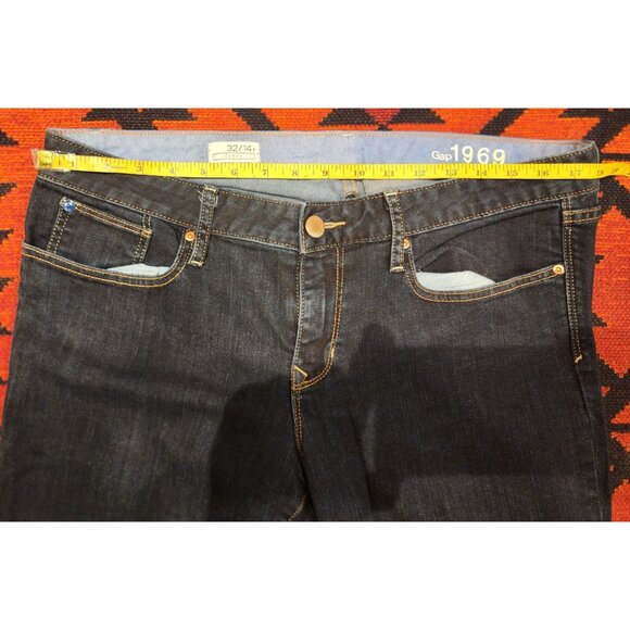 Gap 1969 Curvy Dark Wash Denim Jeans Women's Size 32/14R Cotton/Elastane. - Picture 5 of 13